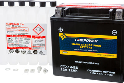 Fire Power Battery Ctx14-bs Maintenance Free - Watercraft Collection