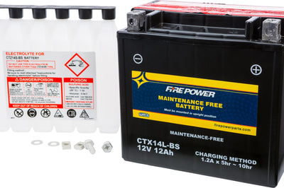 Fire Power Battery Ctx14l-bs Maintenance Free - Watercraft Collection