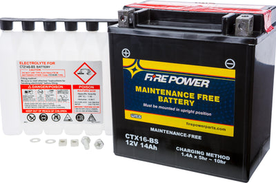 Fire Power Battery Ctx16-bs Maintenance Free - Watercraft Collection
