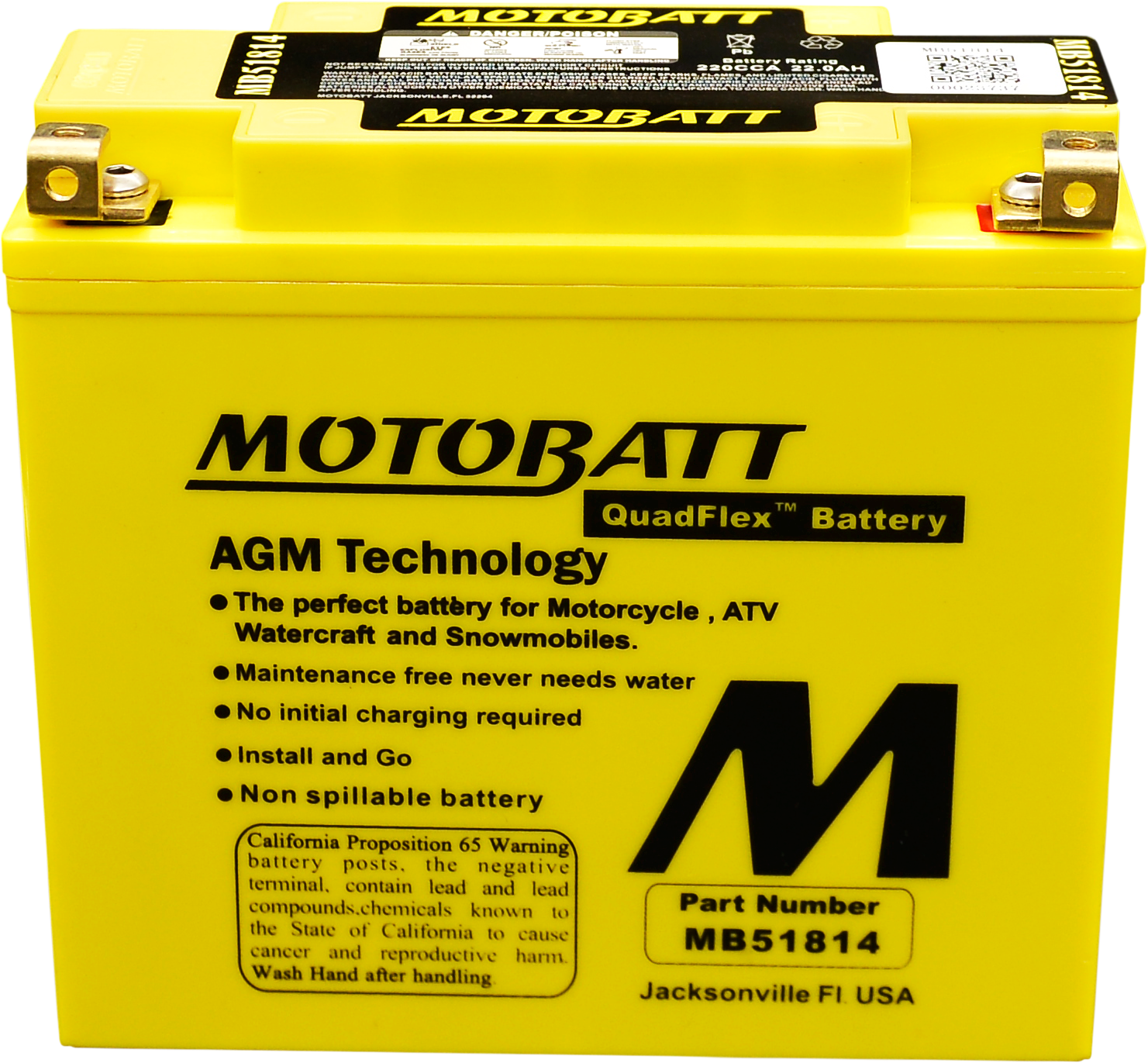 MOTOBATT Battery Mb51814 Sealed Factory Activated - Batteries