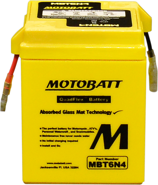 MOTOBATT Battery Mbt6n4 Sealed Factory Activated - Batteries