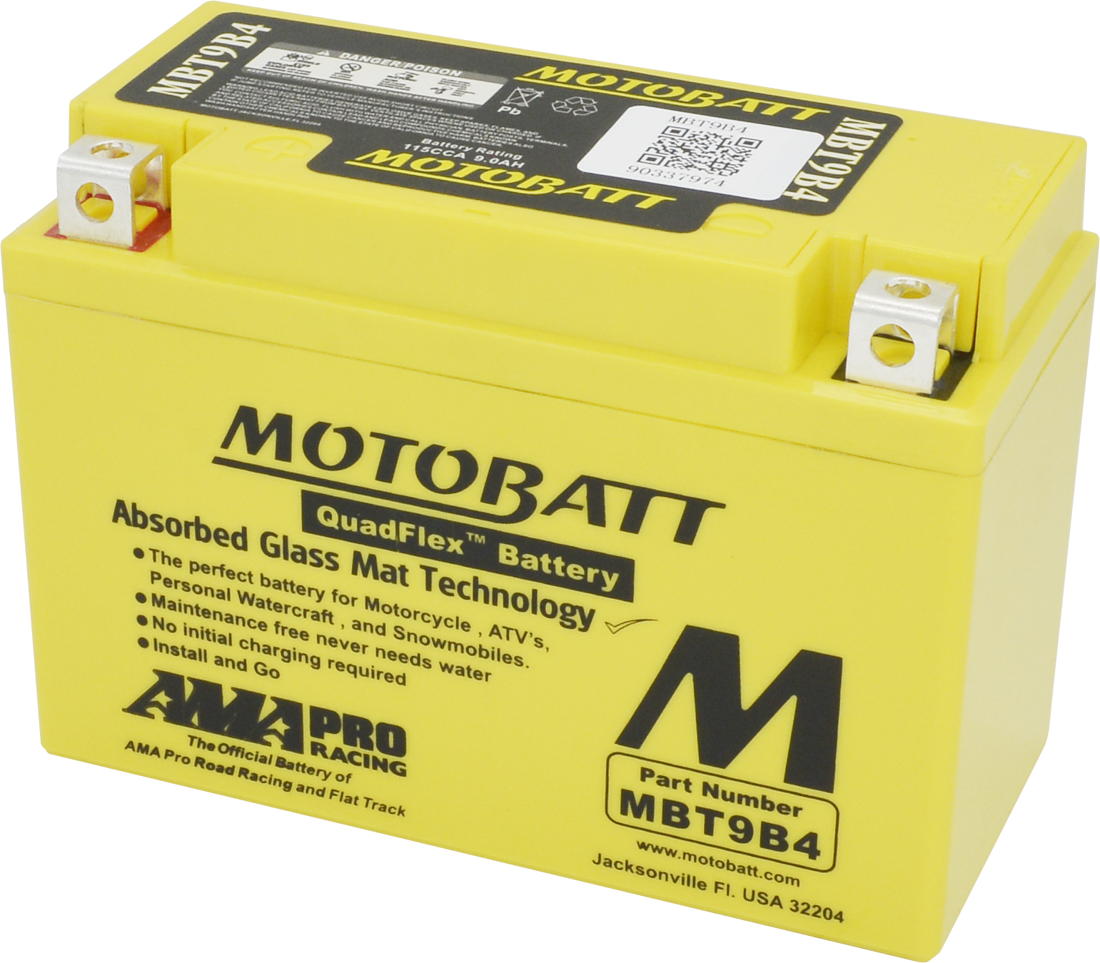 MOTOBATT Battery Mbt9b4 Sealed Factory Activated - Batteries