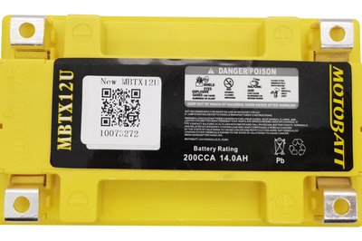 MOTOBATT Battery Mbtx12u Sealed Factory Activated Batteries