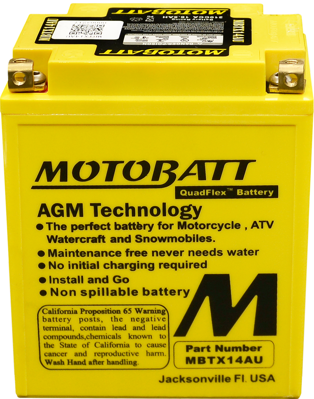 MOTOBATT Battery Mbtx14au Sealed Factory Activated Batteries