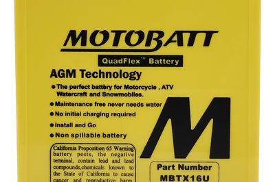 MOTOBATT Battery Mbtx16u Sealed Factory Activated - Batteries