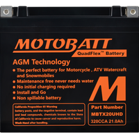 MOTOBATT Battery Mbtx20u(hd) Sealed Factory Activated - Batteries
