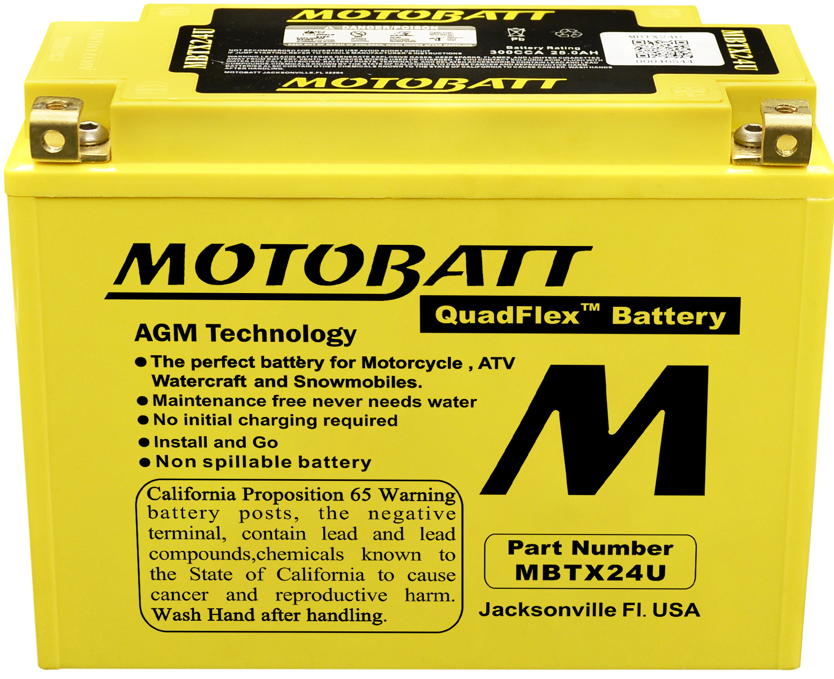 MOTOBATT Battery Mbtx24u Sealed Factory Activated - Batteries