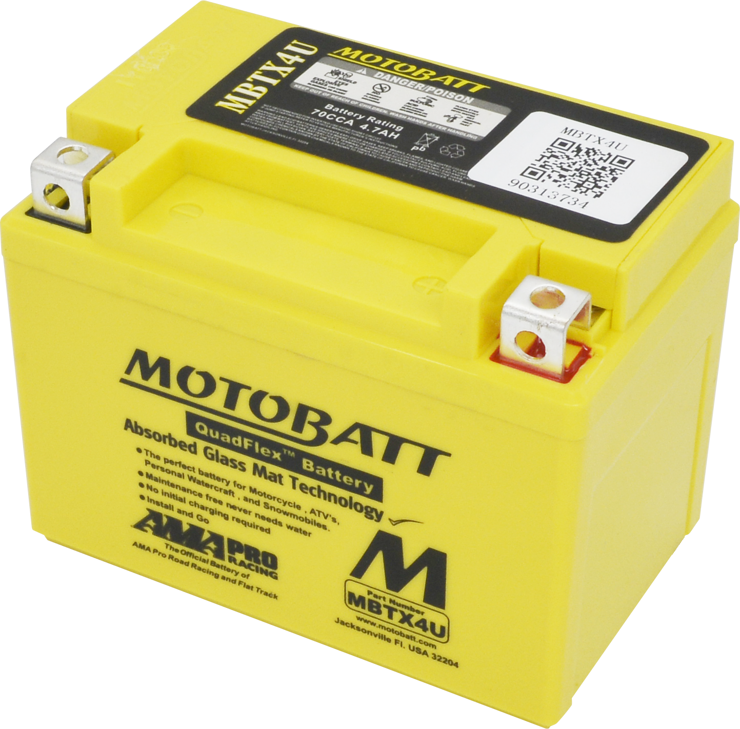 MOTOBATT Battery Mbtx4u Sealed Factory Activated - Batteries
