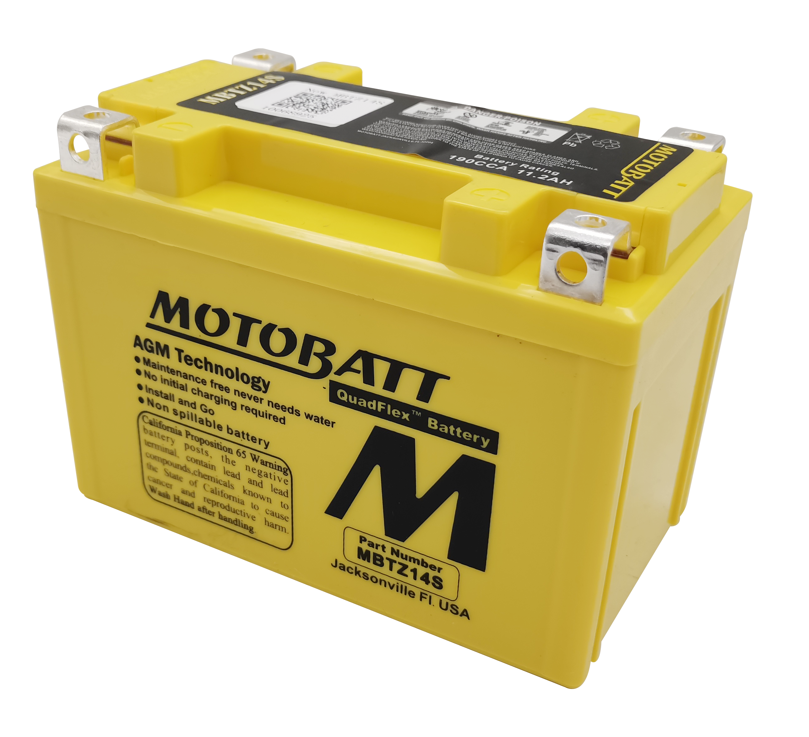 MOTOBATT Battery Mbtz14s Sealed Factory Activated - Batteries