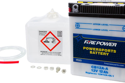 Fire Power Battery W/acid Cb12a-a 12v Heavy Duty - Watercraft Collection