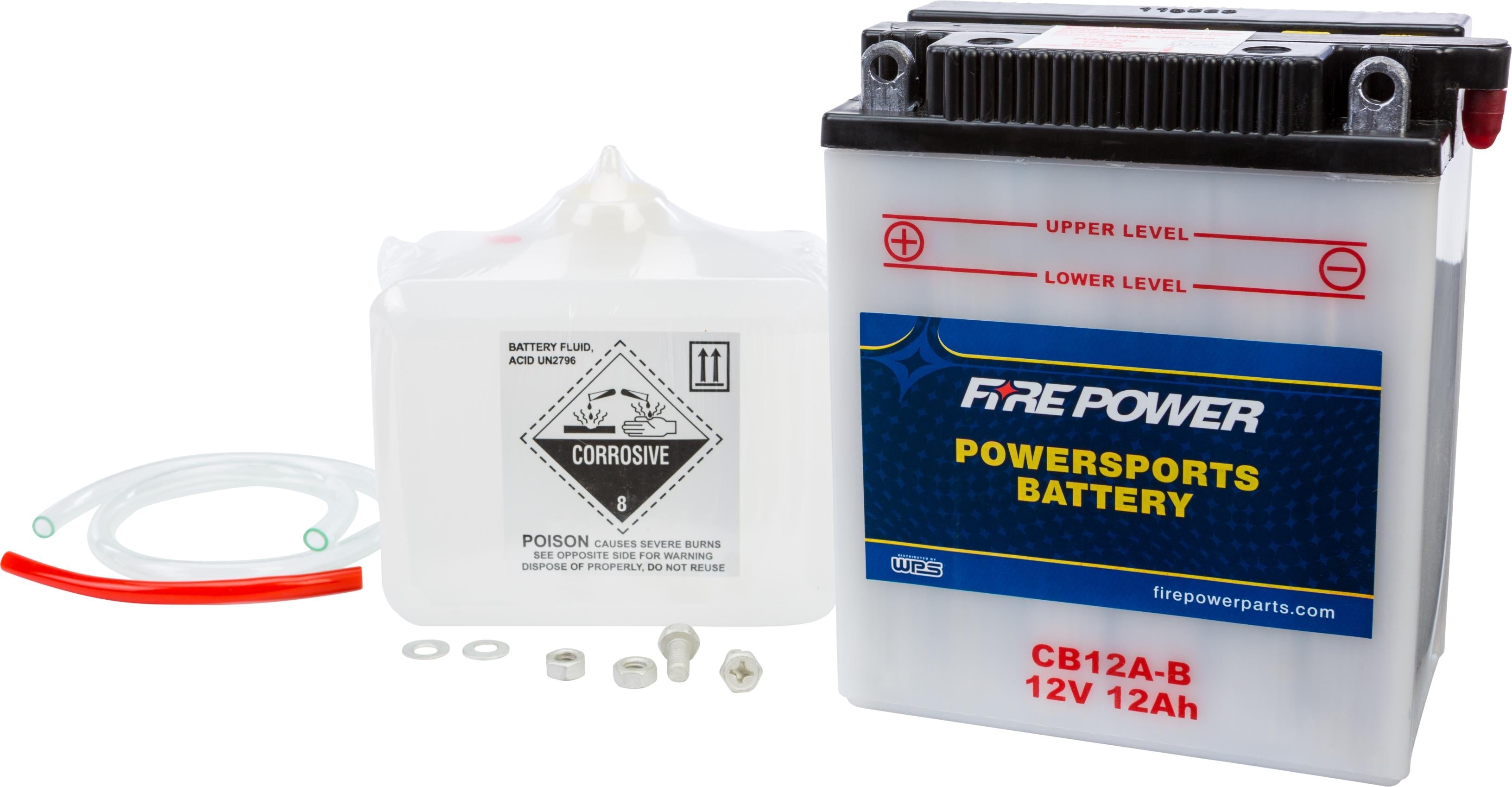Fire Power Battery W/acid Cb12a-b 12v Heavy Duty - Watercraft Collection