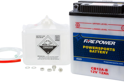Fire Power Battery W/acid Cb12a-b 12v Heavy Duty - Watercraft Collection