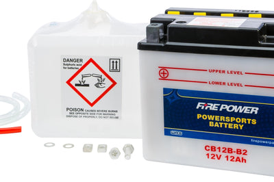 Fire Power Battery W/acid Cb12b-b2 12v Heavy Duty - Watercraft Collection