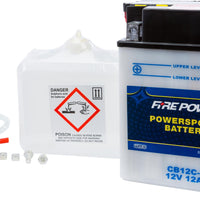 Fire Power Battery W/acid Cb12c-a 12v Heavy Duty - Watercraft Collection