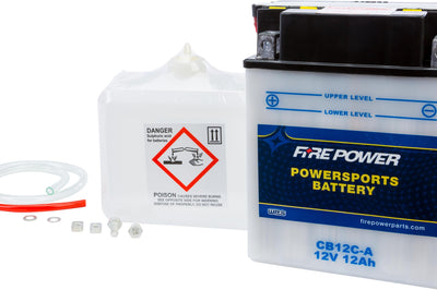Fire Power Battery W/acid Cb12c-a 12v Heavy Duty - Watercraft Collection