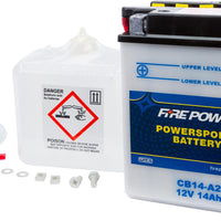 Fire Power Battery W/acid Cb14-a2 12v Heavy Duty - Watercraft Collection