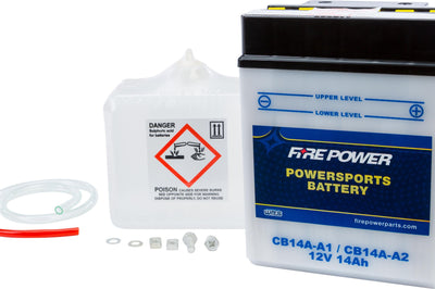 Fire Power Battery W/acid Cb14a-a1/14a-a2 12v Heavy Duty - Watercraft Collection