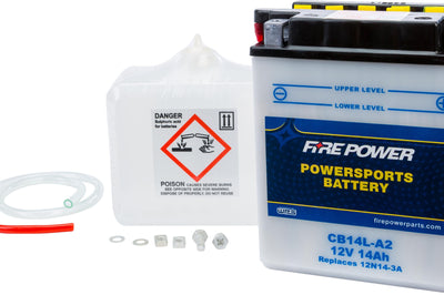 Fire Power Battery W/acid Cb14l-a2 12v Heavy Duty - Watercraft Collection