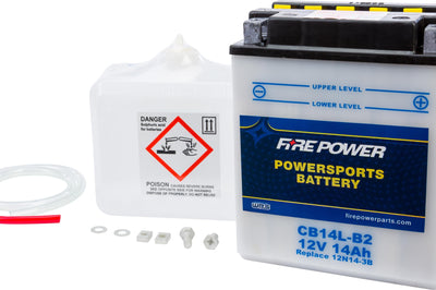 Fire Power Battery W/acid Cb14l-b2 12v Heavy Duty - Watercraft Collection