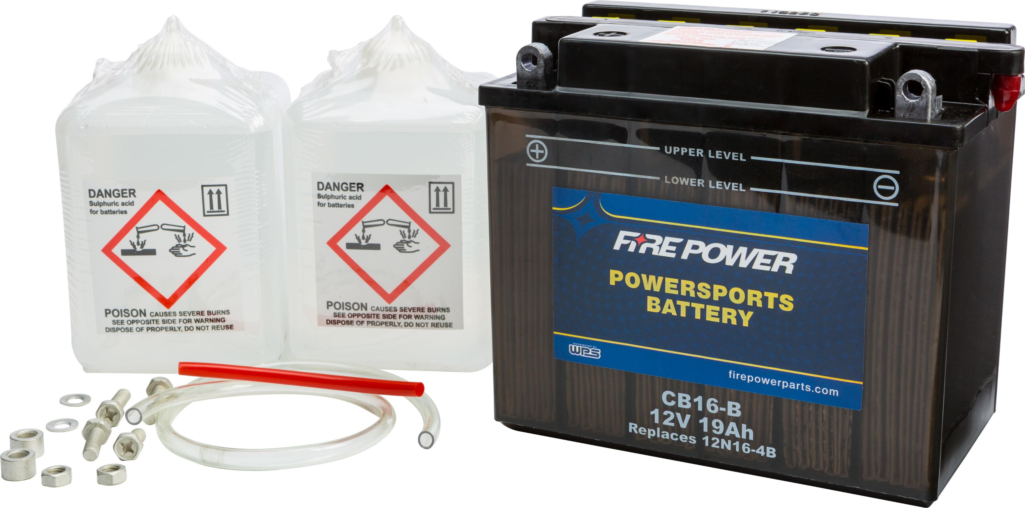 Fire Power Battery W/acid Cb16-b 12v Heavy Duty - Watercraft Collection