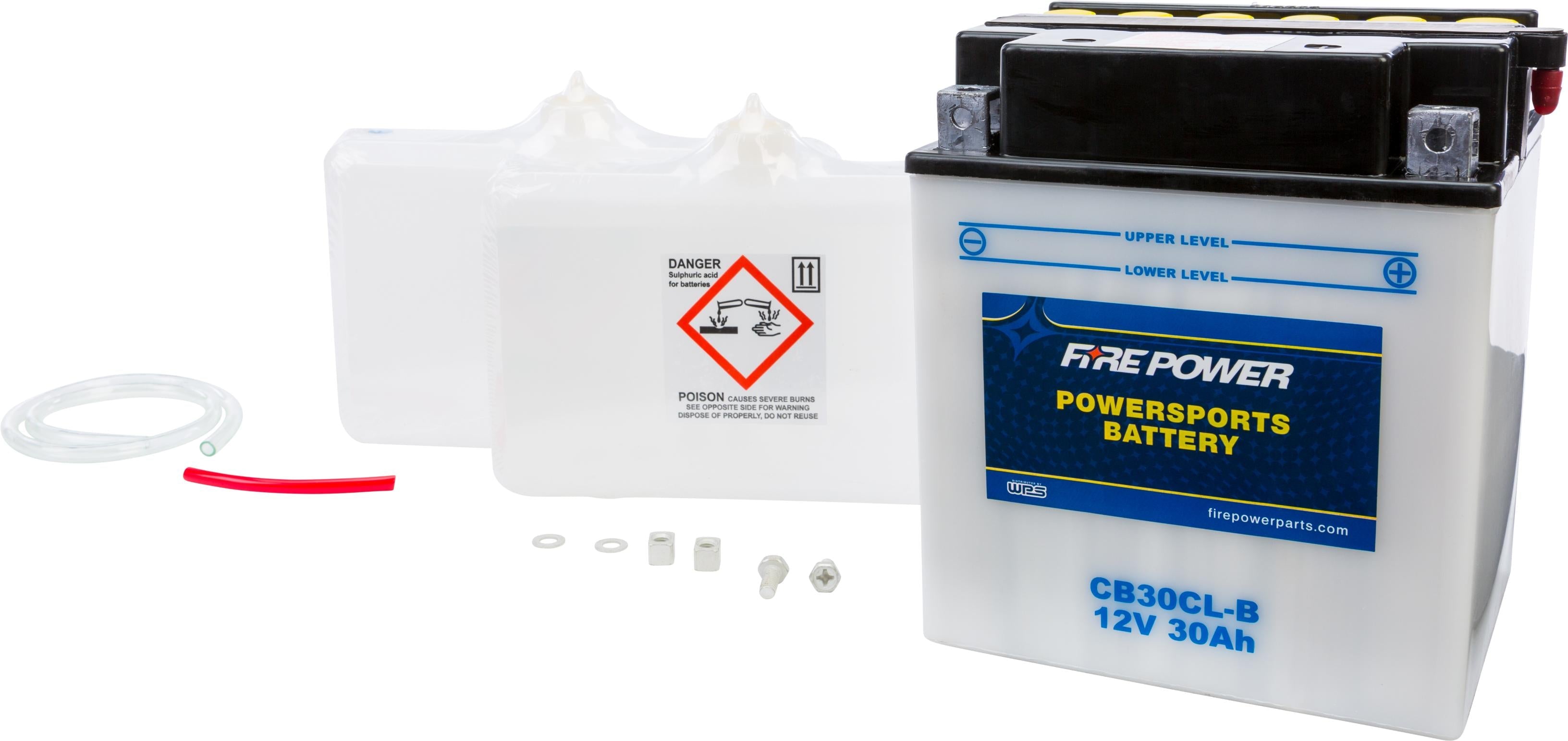 Fire Power Battery W/acid Cb30cl-b 12v Heavy Duty - Watercraft Collection