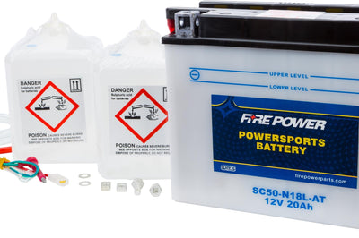 Fire Power Battery W/acid Sc50-n18l-at 12v Heavy Duty - Street Collection