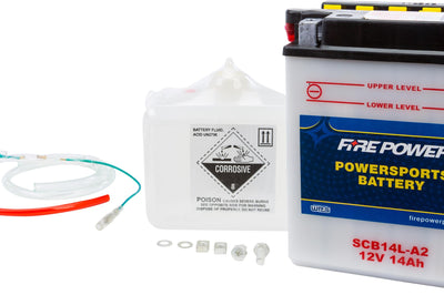 Fire Power Battery W/acid Scb14l-a2 /sens 12v Heavy Duty - Watercraft Collection