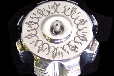 Modquad Billet Gas Cap (black Flames) - Atv Performance Products