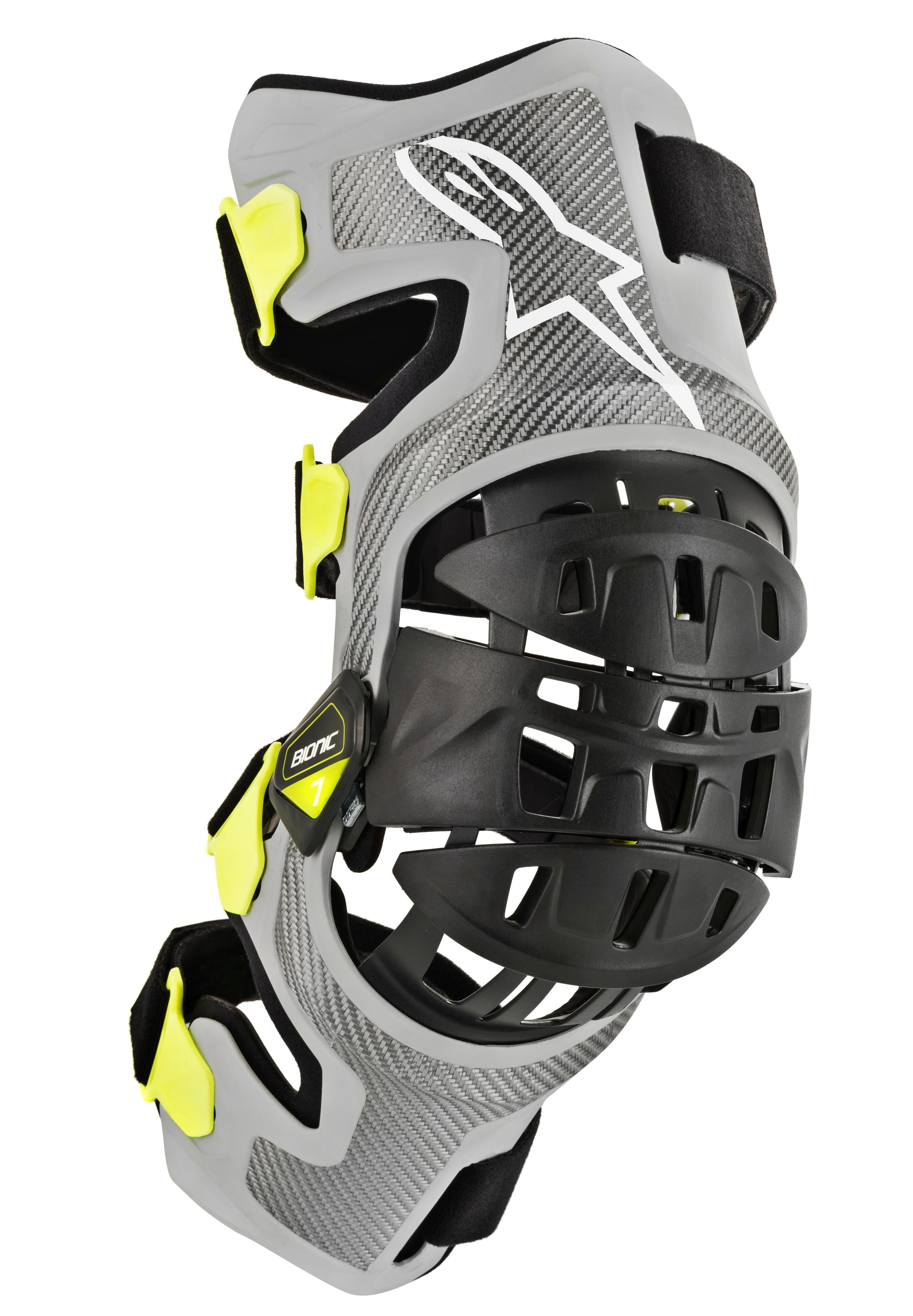 Alpinestars Bionic 7 Knee Set Silver/yellow Xl - Silver/Yellow / Large - Apparel Collection