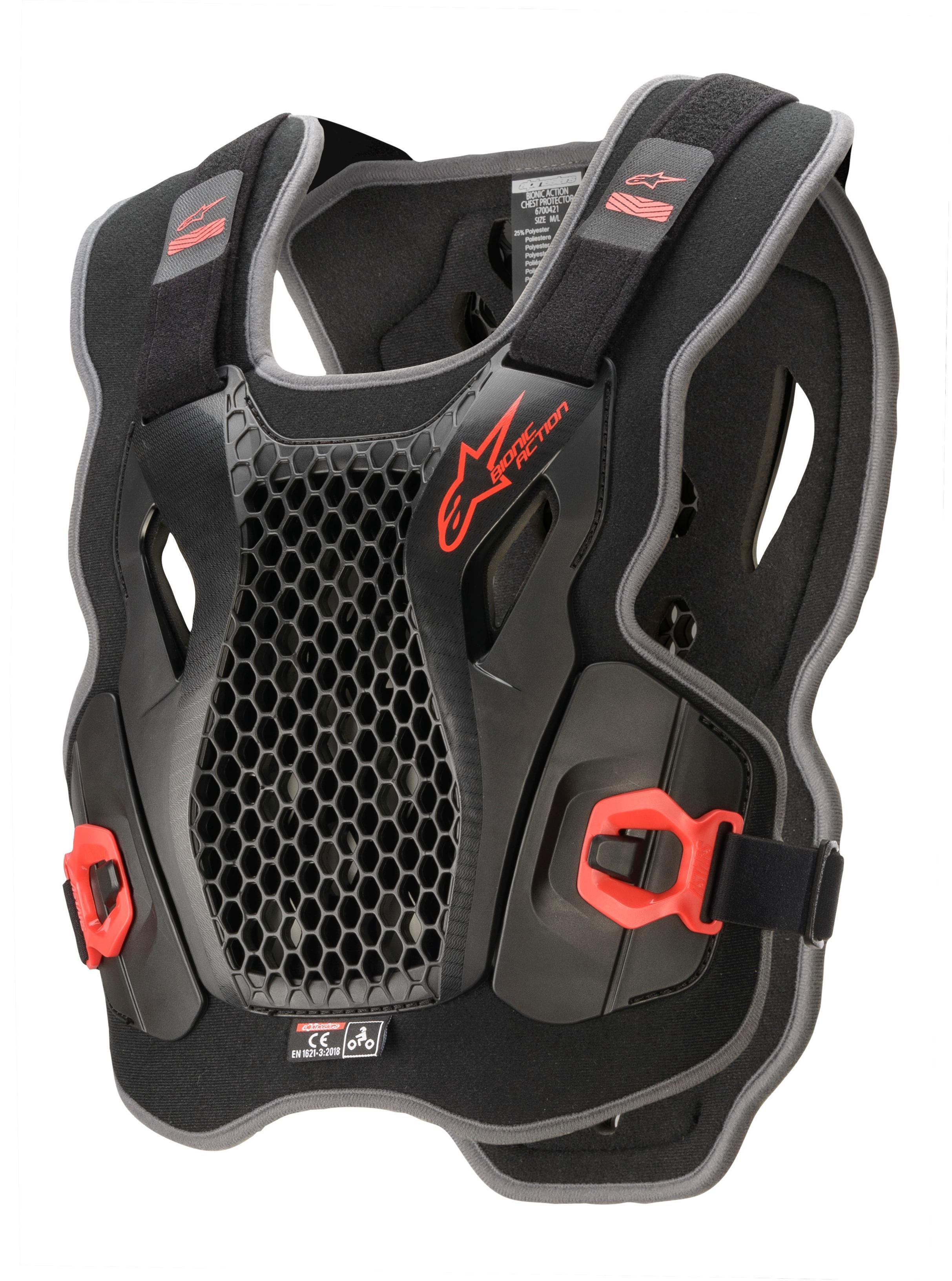 Alpinestars Bionic Action Chest Protector Black/red Xl/2x - Black/Red / Medium - X-Large - Apparel Collection