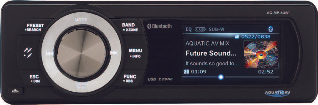 Aquatic Av Bluetooth Usb/mp3 Media Player Universal Hardwire - Harddrive Products