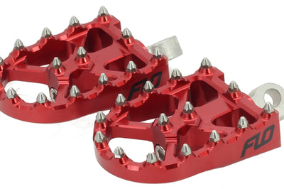 Flo Motorsports Bmx Style Footpegs Chrome - Red - Harddrive Products