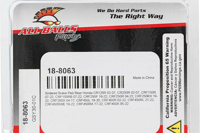 ALL BALLS Brake Pad Kit Sintered - Brakes