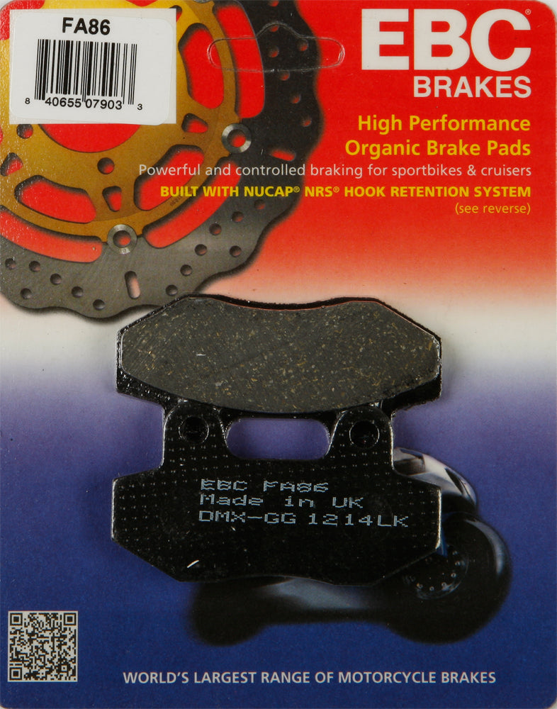 Ebc Brake Pads Fa86 Organic - Street Collection