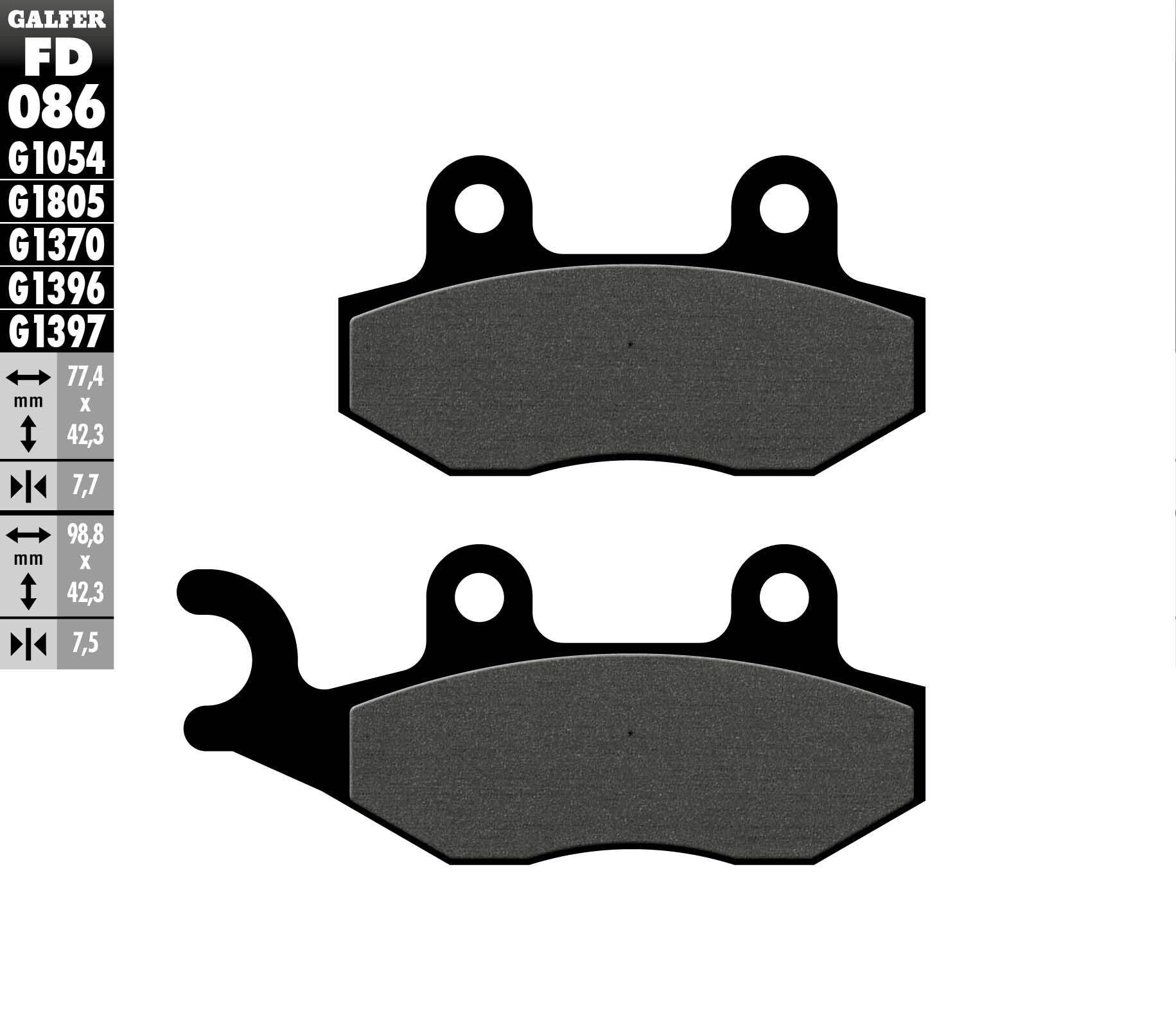 Galfer Brake Pads Semi Metallic Fd086g1054 - Offroad Collection