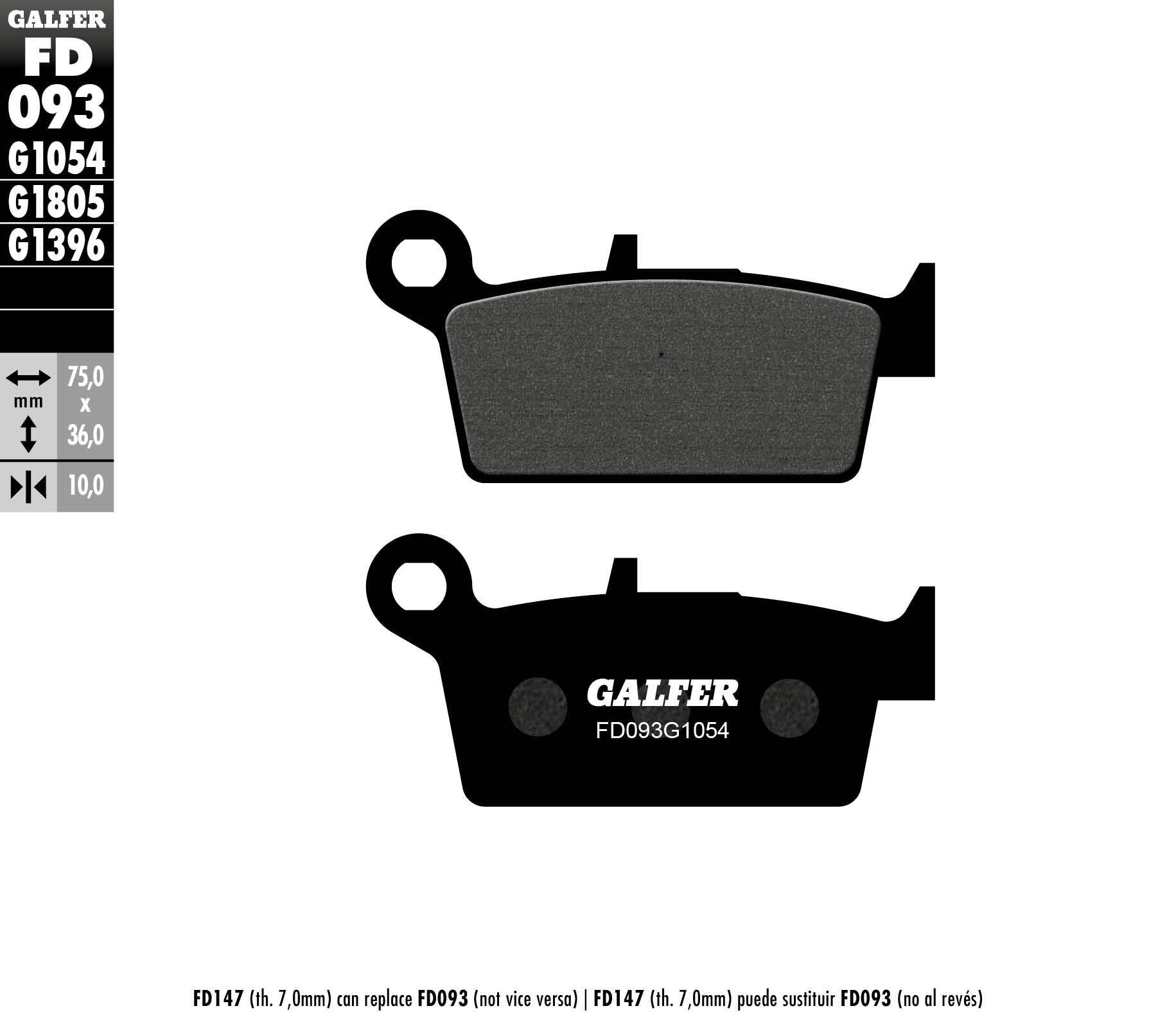 Galfer Brake Pads Semi Metallic Fd093g1054 - Offroad Collection
