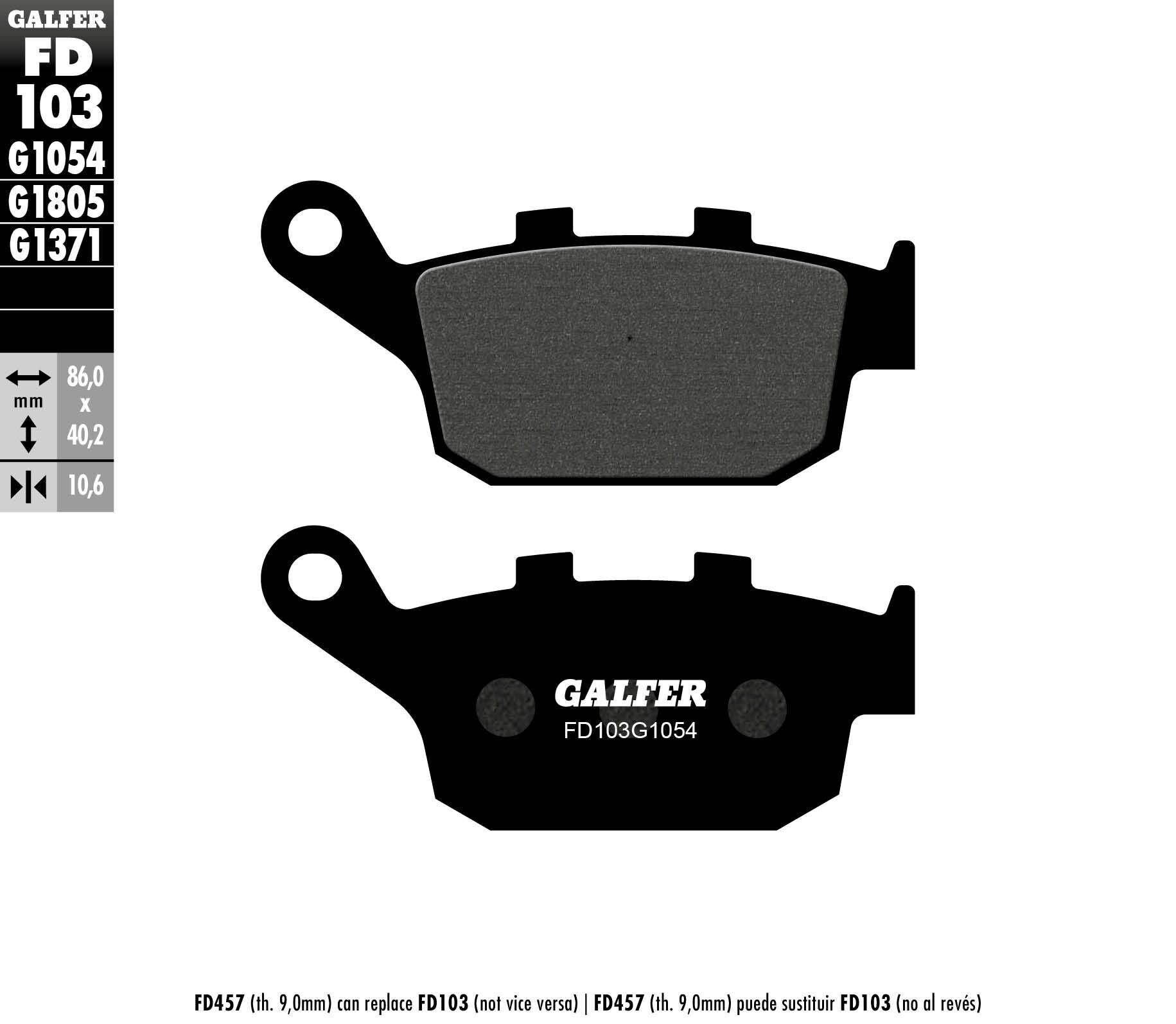 Galfer Brake Pads Semi Metallic Fd103g1054 - Street Collection