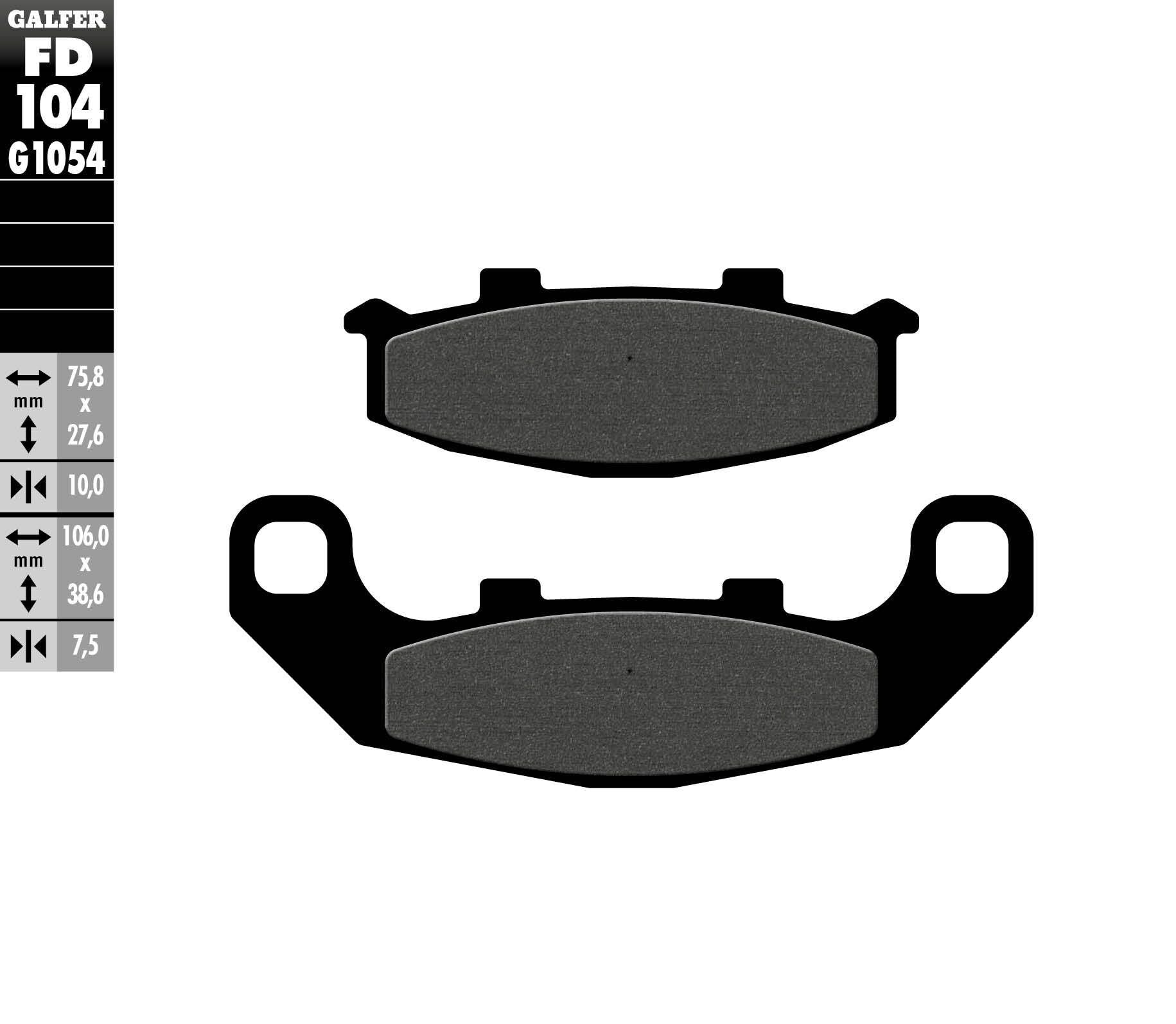 Galfer Brake Pads Semi Metallic Fd104g1054 - Street Collection
