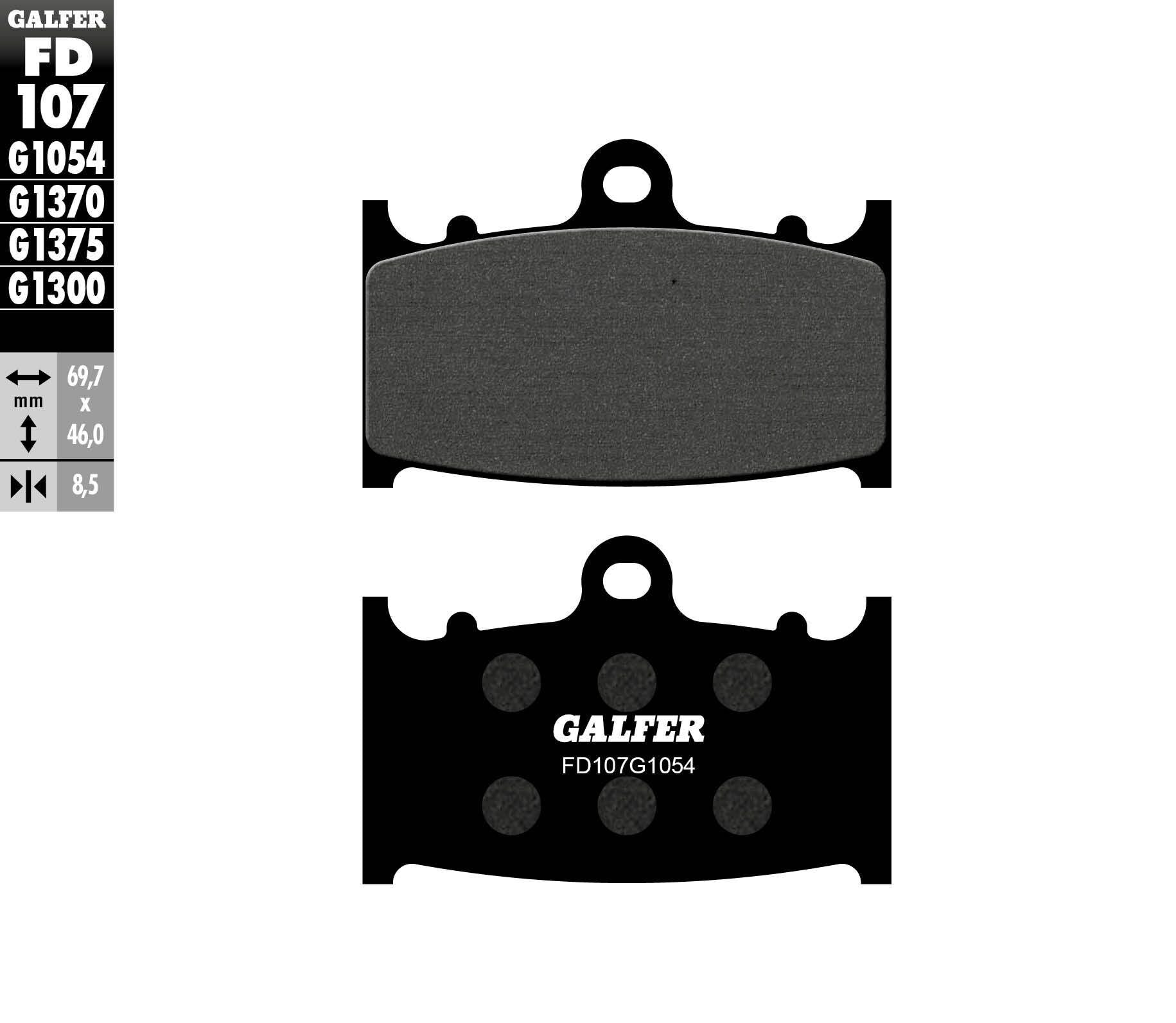 Galfer Brake Pads Semi Metallic Fd107g1054 - Street Collection