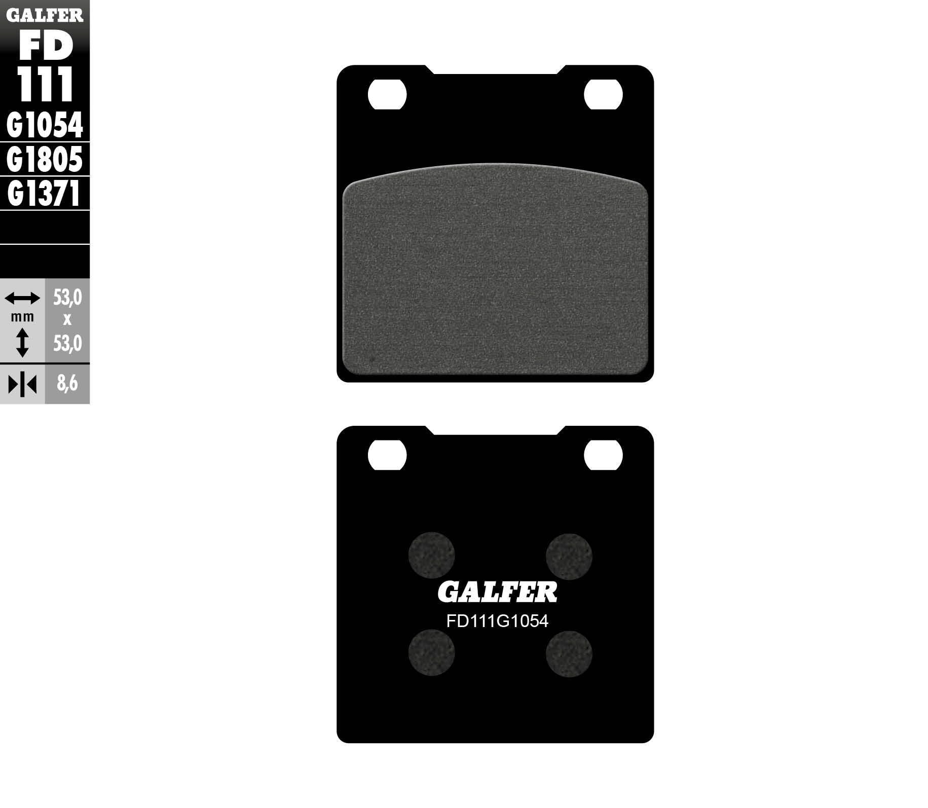 Galfer Brake Pads Semi Metallic Fd111g1054 - Street Collection