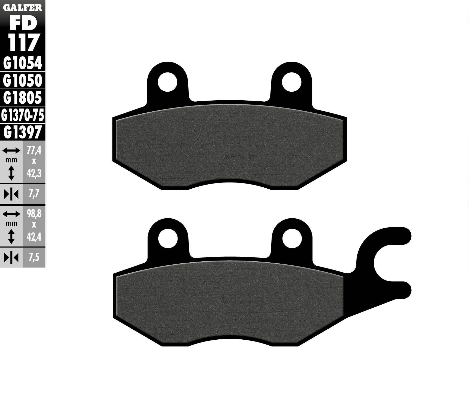 Galfer Brake Pads Semi Metallic Fd117g1054 - Street Collection