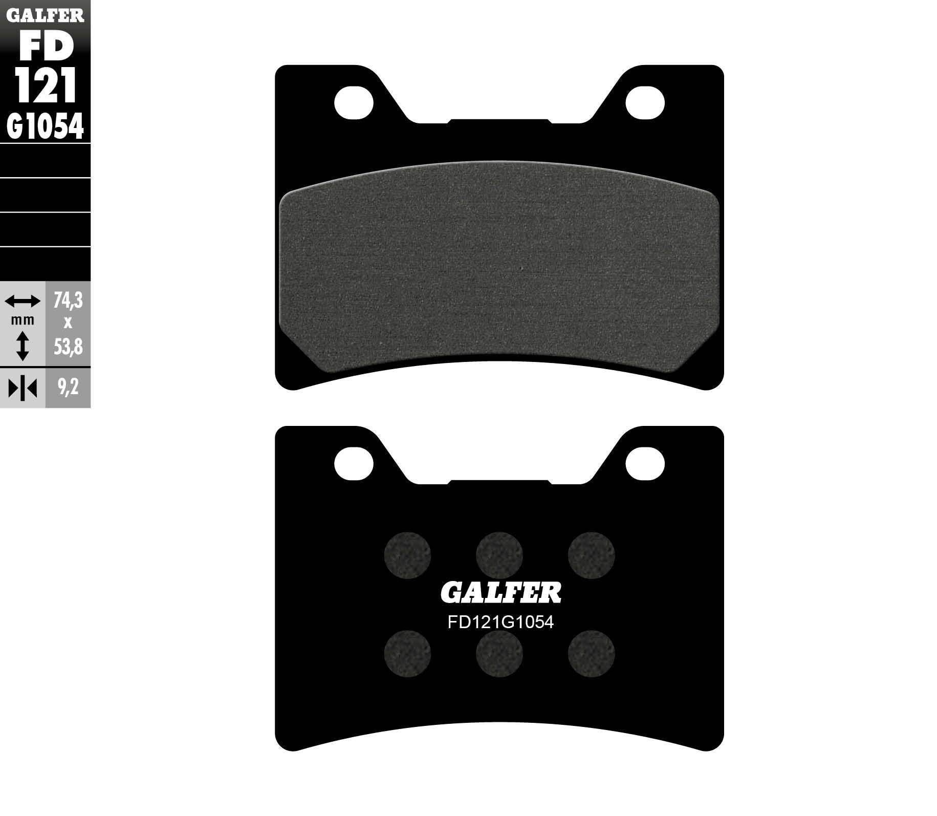 Galfer Brake Pads Semi Metallic Fd121g1054 - Street Collection