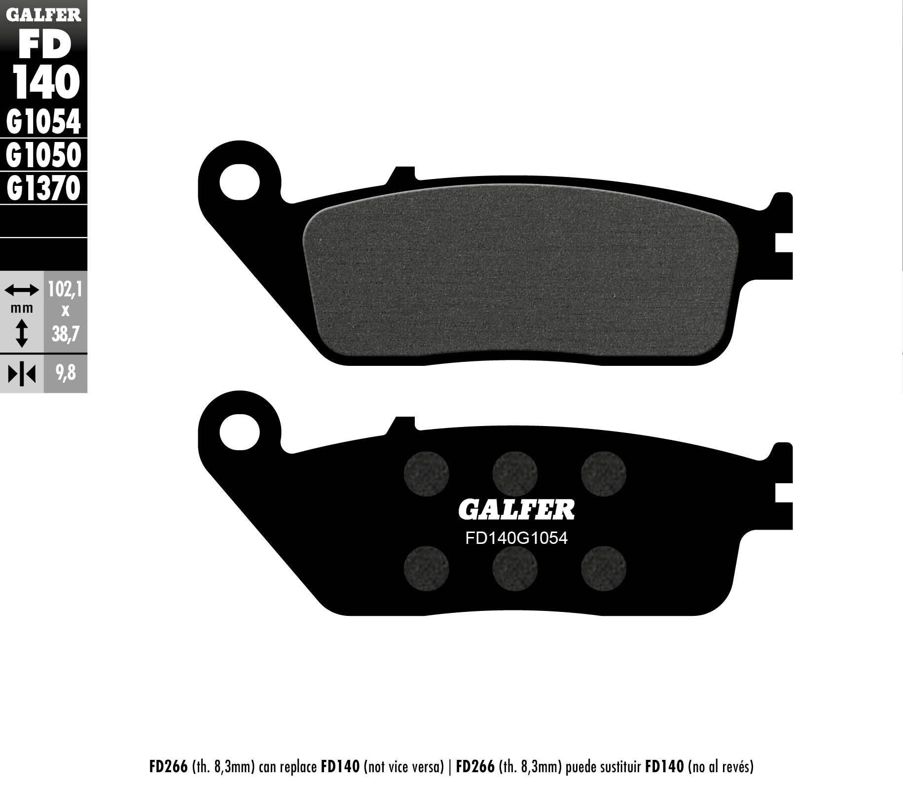Galfer Brake Pads Semi Metallic Fd140g1054 - Street Collection