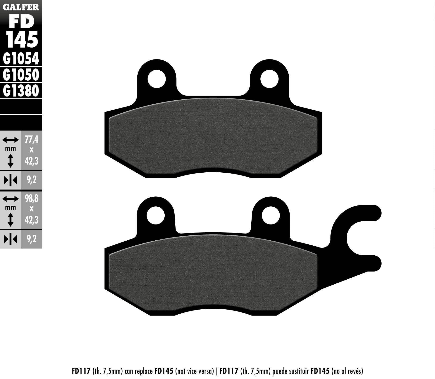 Galfer Brake Pads Semi Metallic Fd145g1054 - Street Collection