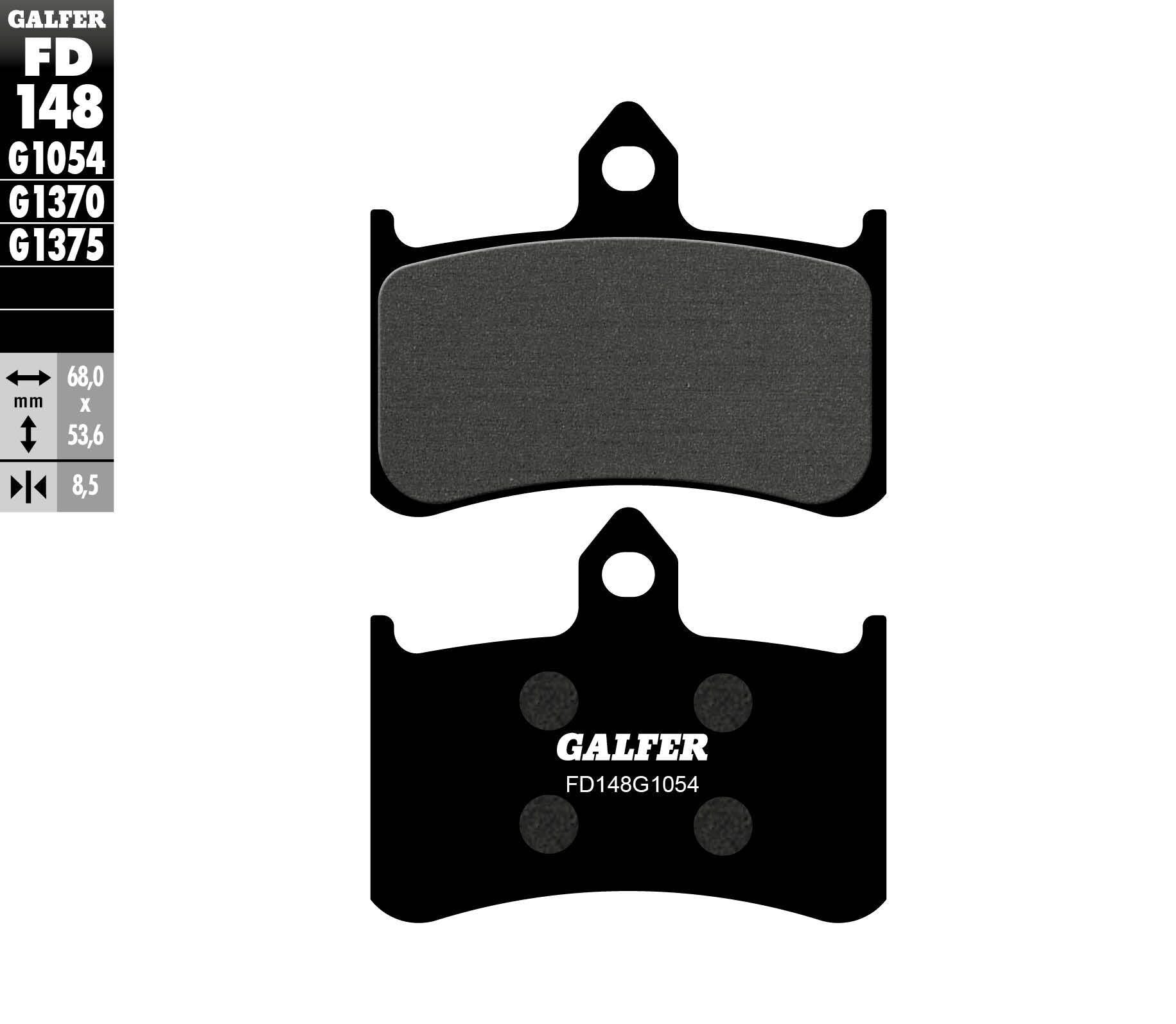 Galfer Brake Pads Semi Metallic Fd148g1054 - Street Collection
