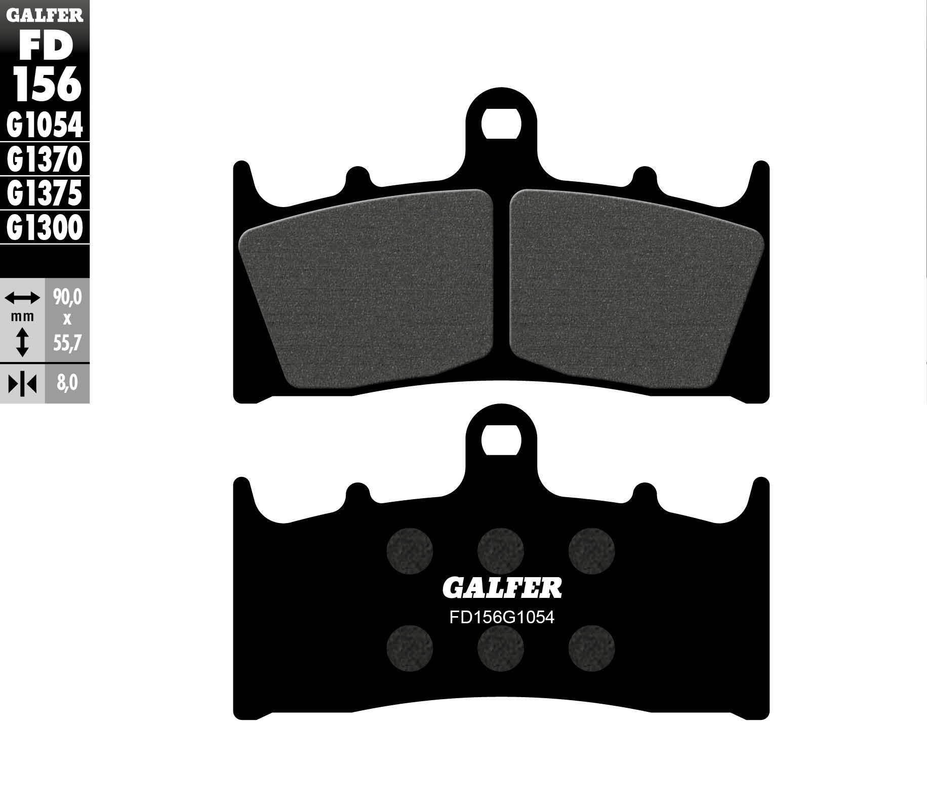 Galfer Brake Pads Semi Metallic Fd156g1054 - Street Collection