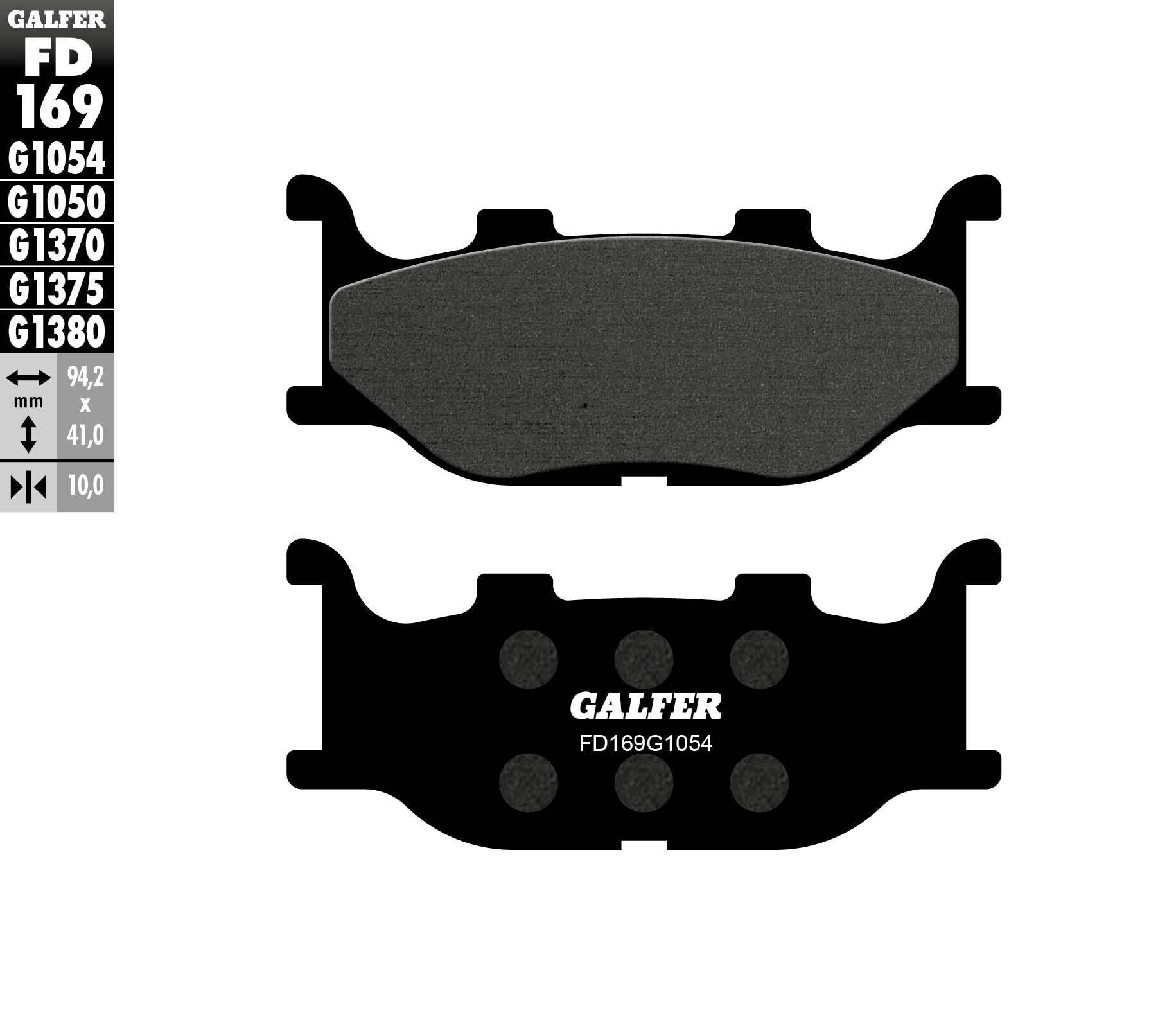 Galfer Brake Pads Semi Metallic Fd169g1054 Street Collection