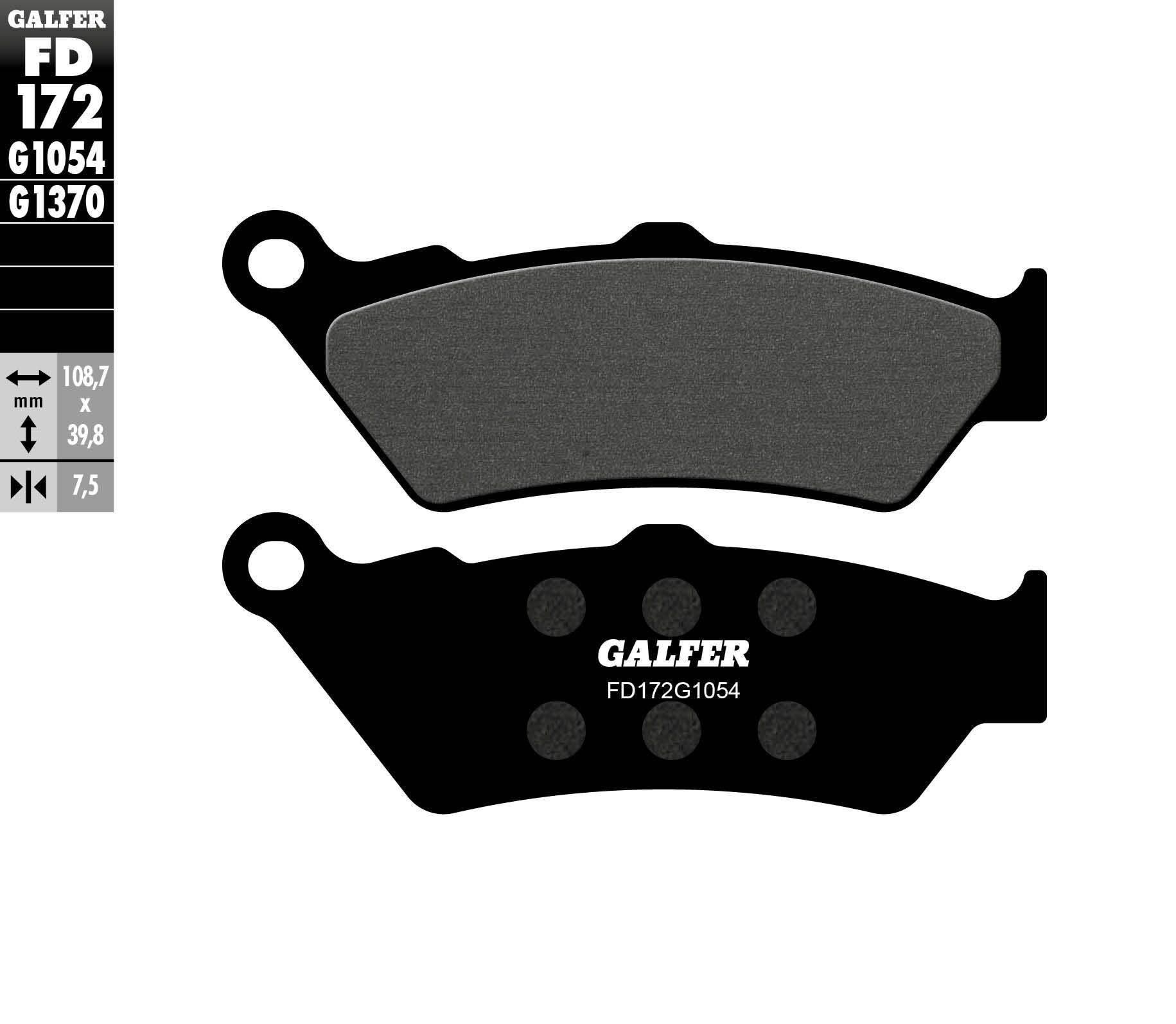 Galfer Brake Pads Semi Metallic Fd172g1054 - Street Collection