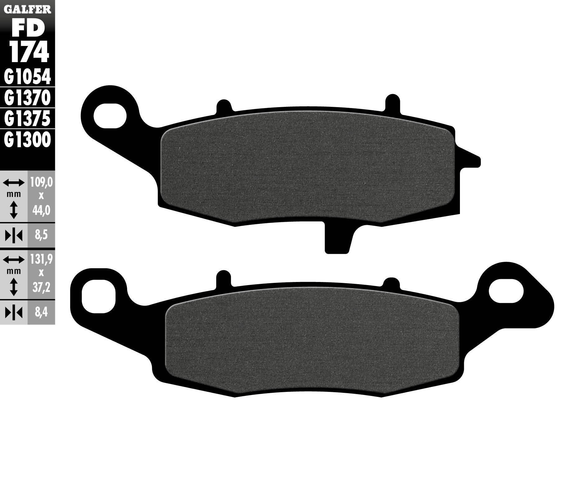 Galfer Brake Pads Semi Metallic Fd174g1054 - Street Collection