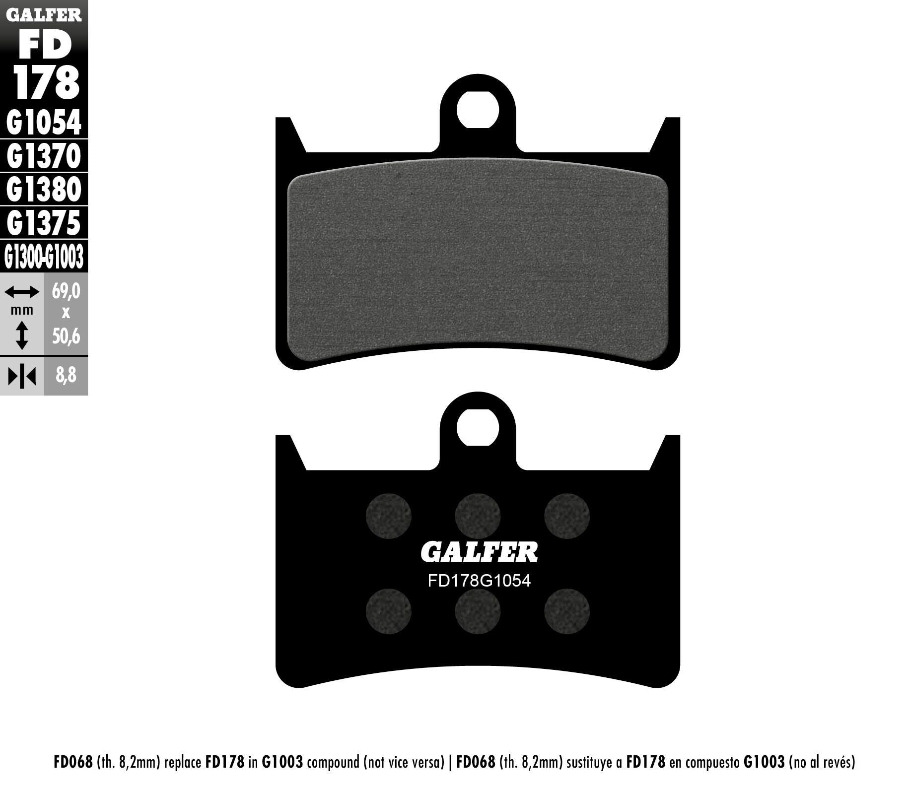 Galfer Brake Pads Semi Metallic Fd178g1054 - Street Collection